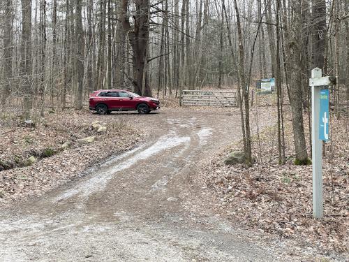 parking in January at Leffingwell Hill in New Hampshire