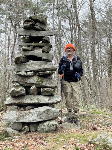 summit cairn in November near Lily Pond near Keene in southwest New Hampshire