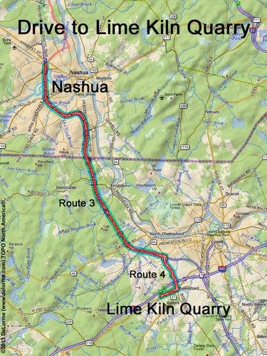 Lime Kiln Quarry drive route