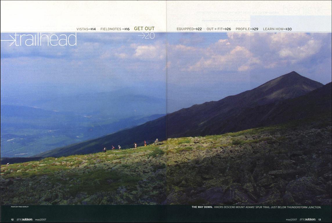 two-page photo from AMC Outdoors May 2007
