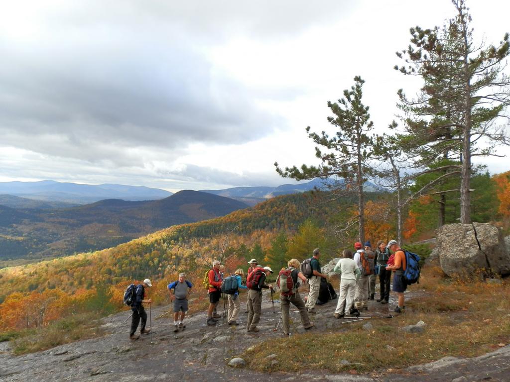 autumn hikers on Moat Mountain in New Hampshire