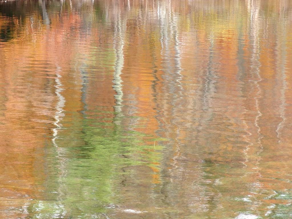 muted fall colors reflected on Dublin Lake in New Hampshire