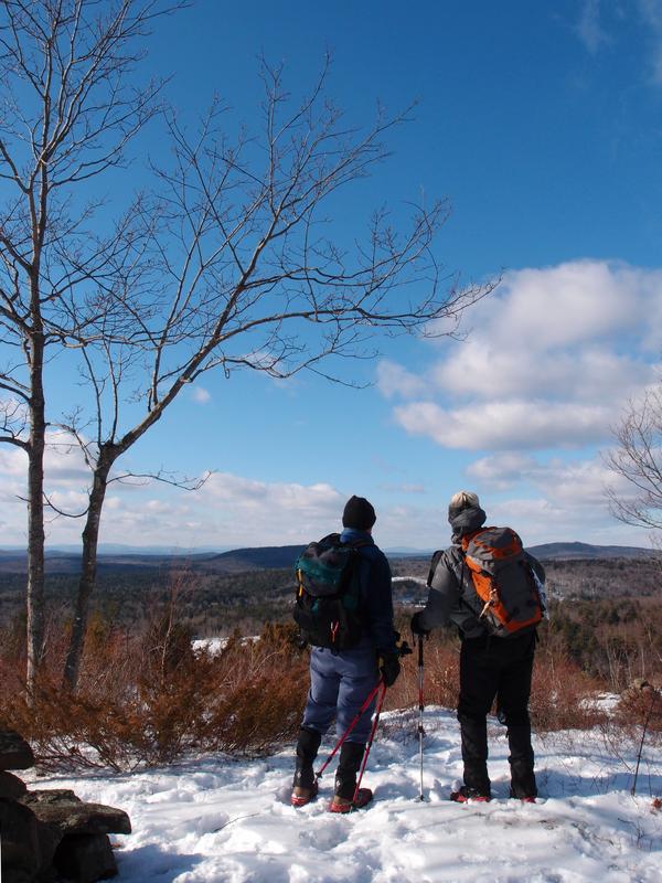 winter hikers on Oak Hill in southwestern New Hampshire