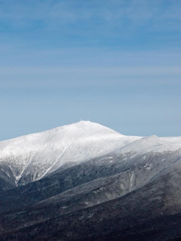 winter view of Mount Washington from the summit of Mount Tom in New Hampshire