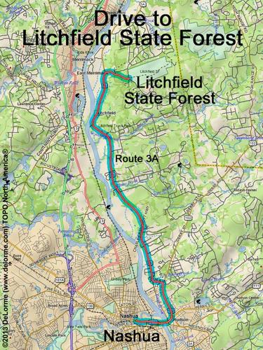 Litchfield State Forest drive route