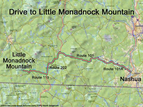 Little Monadnock Mountain drive route