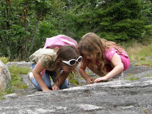 young hikers exploring on Little Monadnock Mountain in New Hampshire