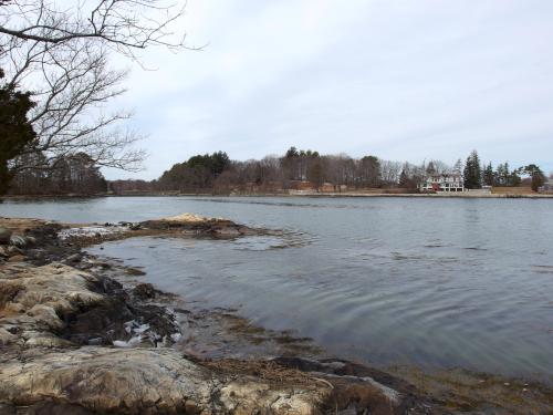 view across Curriers Cove in March from the Little Harbor Loop Trail in southeast New Hampshire