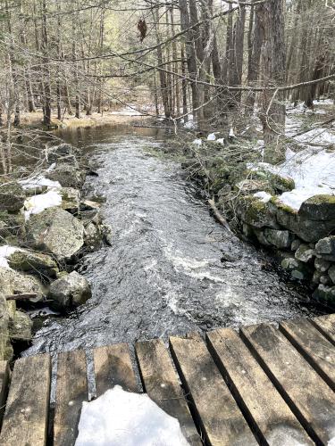 Dudley Brook in March at Little River Conservation Area in southeast New Hampshire