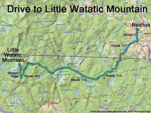 Little Watatic Mountain drive route