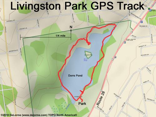 GPS track for the trail around Livingston Park in New Hampshire