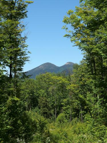view of Percy Peaks from Location Hill in northern New Hampshire