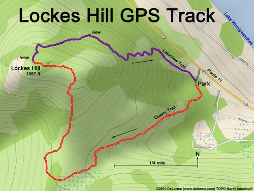 GPS track to Lockes Hill in New Hampshire