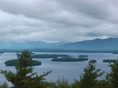 view of Lake Winnipesaukee from Lockes Hill in New Hampshire