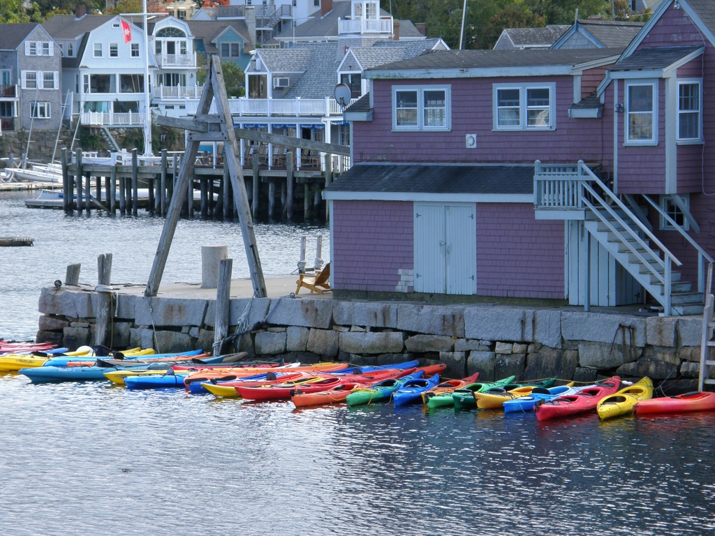 rental kayaks in September at Rockport in Massachusetts