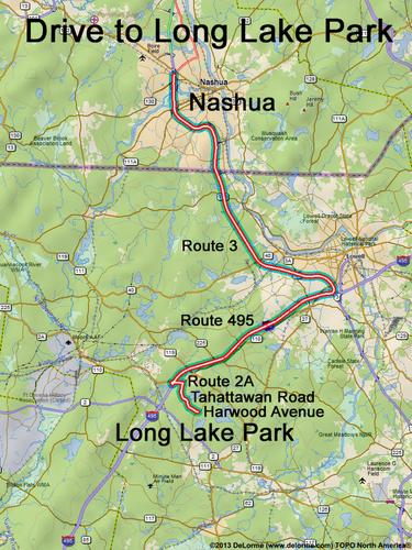 Long Lake Park drive route