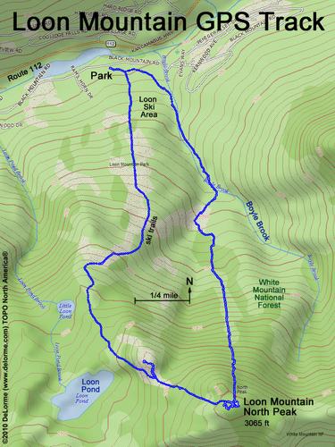 GPS track to North Loon Mountain in New Hampshire