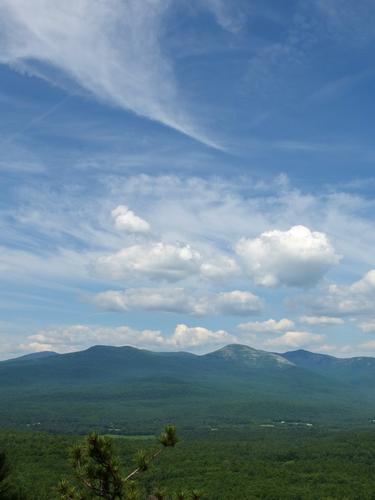 view across Evans Notch toward South Baldface Mountain from Pine Hill in western Maine