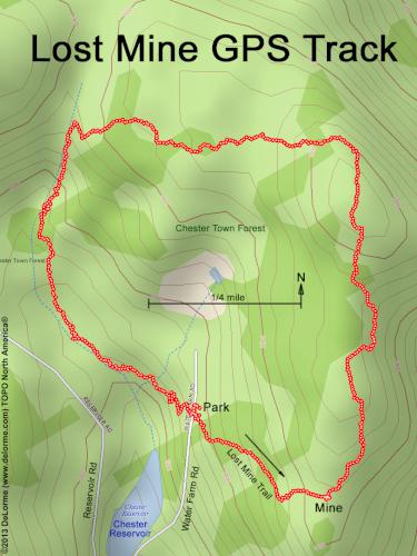 GPS track in September at Lost Mine Trail in southern Vermont