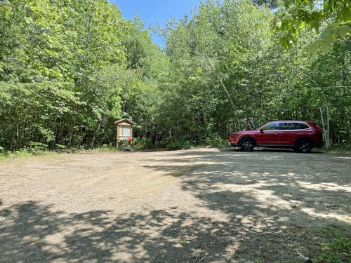 parking in June at Lovejoy Trails near Loudon in southern New Hampshire