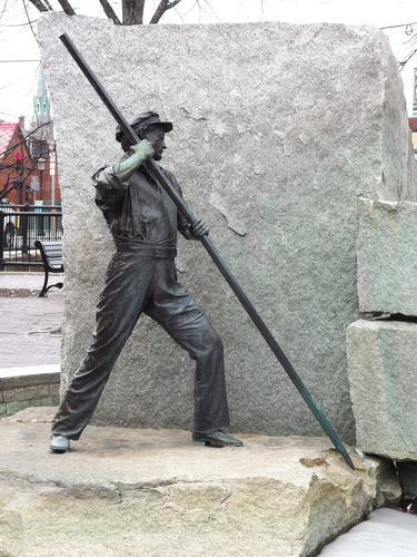 canal worker statue at Lowell National Historical Park in northeastern Massachusetts