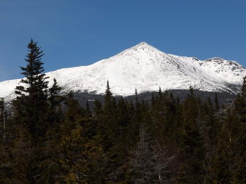 view of Mount Adams in April from Lowe's Bald Spot near Pinkham Notch in New Hampshire
