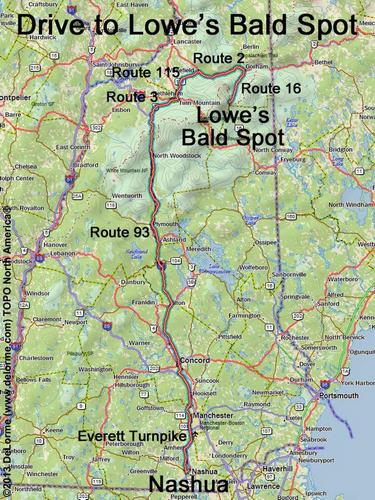 Lowe's Bald Spot drive route