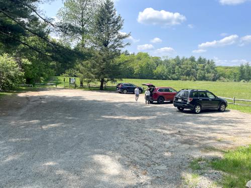 parking in May at Lunden Pond near Monson in south-central MA