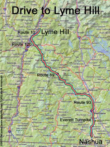 Lyme Hill drive route