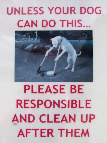 clean up after your dog sign at Lyme Hill in western New Hampshire