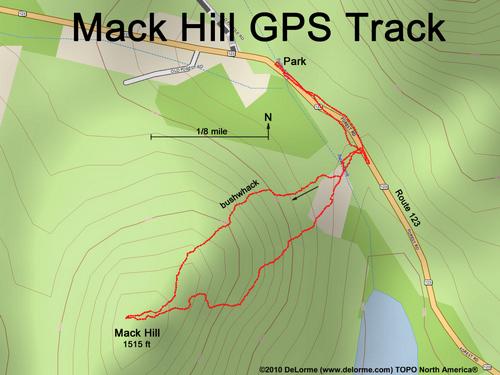 GPS track to Mack Hill near Marlow in southwestern New Hampshire