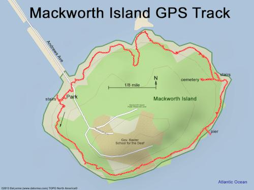 GPS track in May at Mackworth Island near Portland in southern Maine