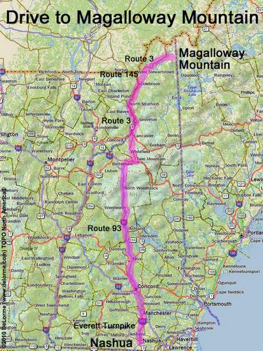 Magalloway Mountain drive route