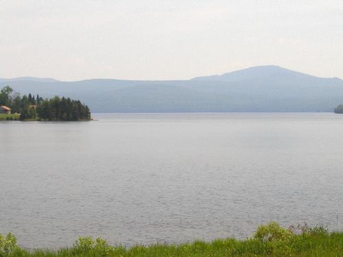 view of Magalloway Mountain from First Connecticut Lake in New Hampshire