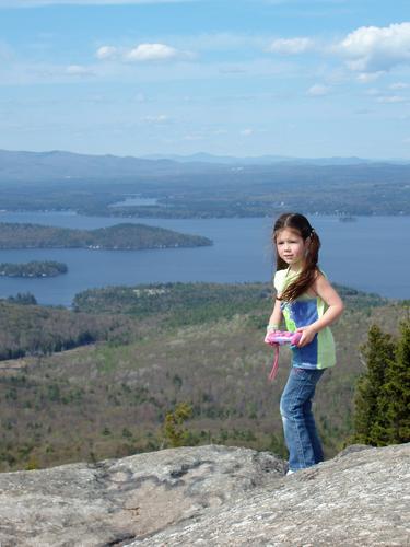 young hiker on Mount Major in New Hampshire
