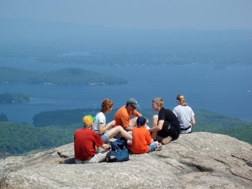 lunch on Mount Major in New Hampshire