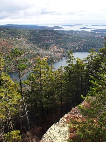 view over Long Pond from Mansell Mountain in Acadia National Park, Maine