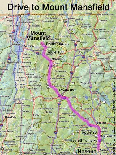 Mount Mansfield drive route
