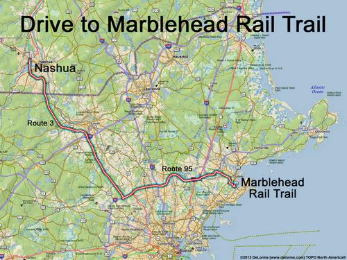 Marblehead Rail Trail drive route