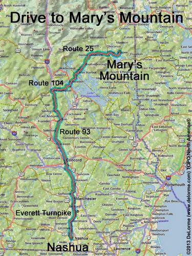 Mary's Mountain drive route