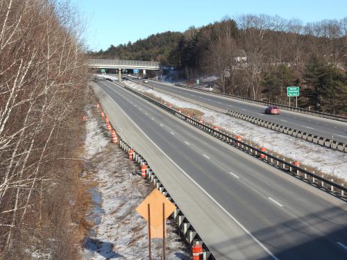 Route 89 in January at Mascoma River Greenway at Lebanon in western New Hampshire