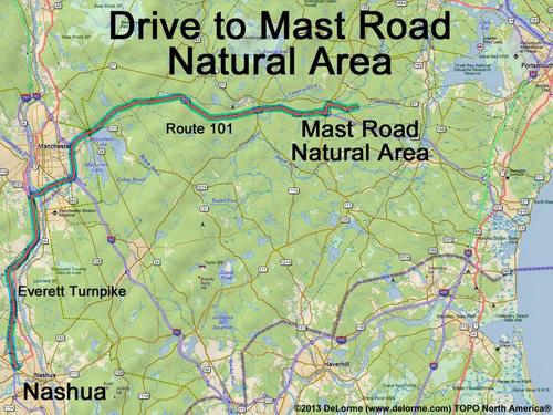 Mast Road Natural Area drive route