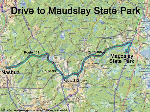 Maudslay State Park drive route