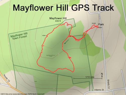 GPS track in April at Mayflower Hill in southern New Hampshire