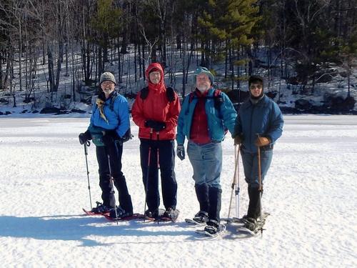Dick, Fred, John and Elaine in March on Newfound Lake near Mayhew Island in New Hampshire