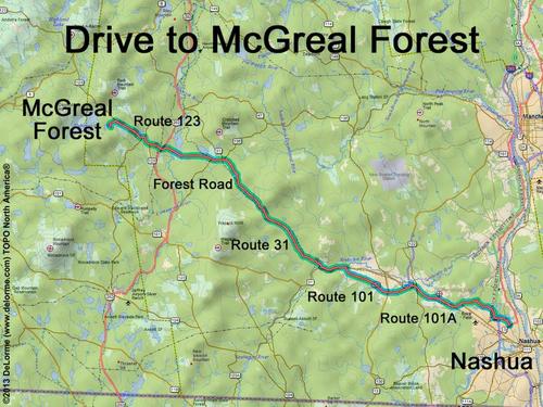 McGreal Forest drive route