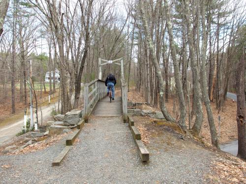 bridge in April on the Jay McLaren Rail Trail in northeast Massachusetts