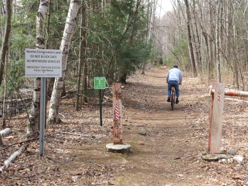 Len heads north on the Peanut Rail Trail in southeast New Hampshire