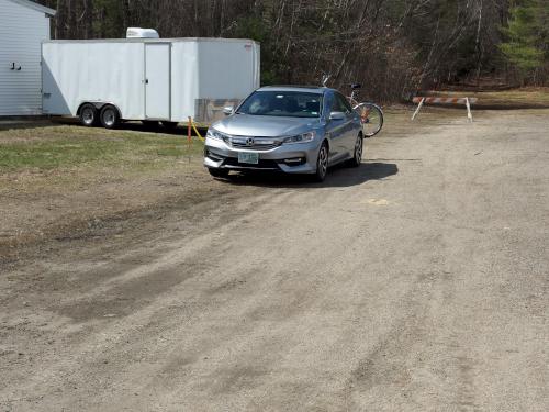 parking in April on the Peanut Rail Trail in southeast New Hampshire