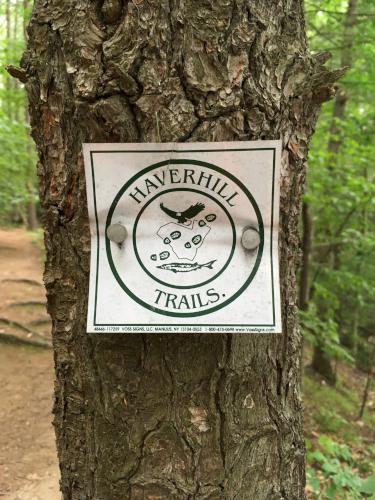 Haverhill trail sign at Meadow Brook in northeastern Massachusetts